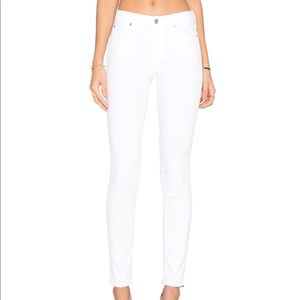 7 for all mankind the skinny jean mid-rise 26 white